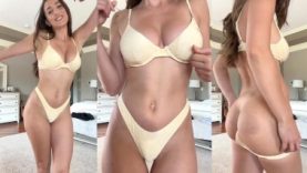 Christina-Khalil-Lewd-Yellow-Bikini-Tease-Video-Leaked