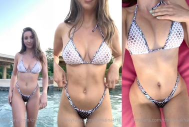 Christina-Khalil-See-Through-Lingerie-By-Pool-PPV-Video-Leaked