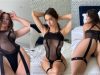 Natalie-Roush-Topless-Black-Fishnet-Lingerie-Video-Leaked